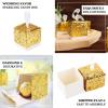 Efavormart 25 Pack | 2" Gold Sequin Glitter Mini Gift Boxes With White Ribbon Loop, Party Favor Boxes, Wedding Candy Cases view 4