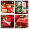 100 Yards Christmas Ribbons,3/8 Inch Gold Silver Glitter Ribbon for Gift Wrapping Red and Green Satin Ribbon for Christmas DIY Crafts Decoration 4 Rolls view 2
