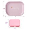 7Pcs Pink Rolling Paper Kit-1 1/4 Rolling Paper, 4 Booklets 78MM Rolling Papers, 7"x5.5" Rolling Tray, Storage Box, 78MM Rolling Machine/Roller (Pink Kit) view 2