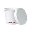 AME D'ESSENCE (12 oz-50 PC) Combo White Soup Containers for Hot Cold Food Paper Cups with Vented Lids Great with Ice Cream Gelato Yogurt Paper Soup Cups To Go Take Out Food Containers view 1