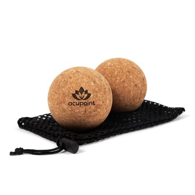 Acupoint Physical Massage Therapy Lacrosse Ball Set Ideal for Yoga Deep Tissue Massage Trigger Point Therapy and Myofascial Release Physical Therapy Equipment Back Foot Plantar Fasciitis (Cork)