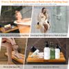 20 inchs Teak Folding Shower Seat Wall Mounted,Fold Down Shower Bench for Small Shower Space, Home Care Teak Wood Stool for Inside Shower,Pregnants-Maximum Load 440lb,for Elderly, Adults view 2