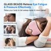 YFONG Weighted Sleep Mask, Women Men 3D Eye Mask Blocking Lights Sleeping Mask (4.2oz/120g), Pressure Relief Night Sleep Eye Mask with Adjustable Strap, Eye Cover Blindfold for Travel Nap Yoga, Pink view 3