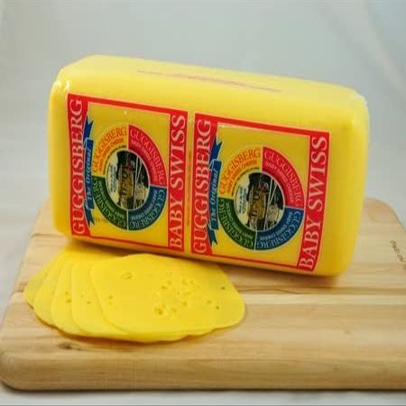 Guggisberg Baby Swiss. Deli Loaf. about 6 LB.