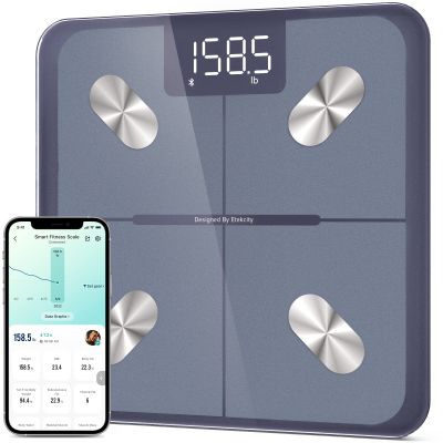 Etekcity Smart Scale for Body Weight and Fat Percentage, Digital Bathroom Accurate Weighing Machine for People's BMI Muscle, Bluetooth Electronic Body Composition Monitor Syncs with App, 400lb