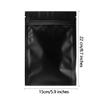 100 Pack Smell Proof Bags 5.9 x 8.7 Inch Resealable Mylar Bags Foil Pouch Flat Bag with Clear Window Black view 3
