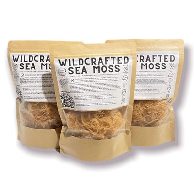 Sea Moss California Wildcrafted Dried Sea Moss Irish Moss 100% Natural, 2 ounces makes 40-60 oz of Gel Raw + Non-GMO Certified from Saint Lucia