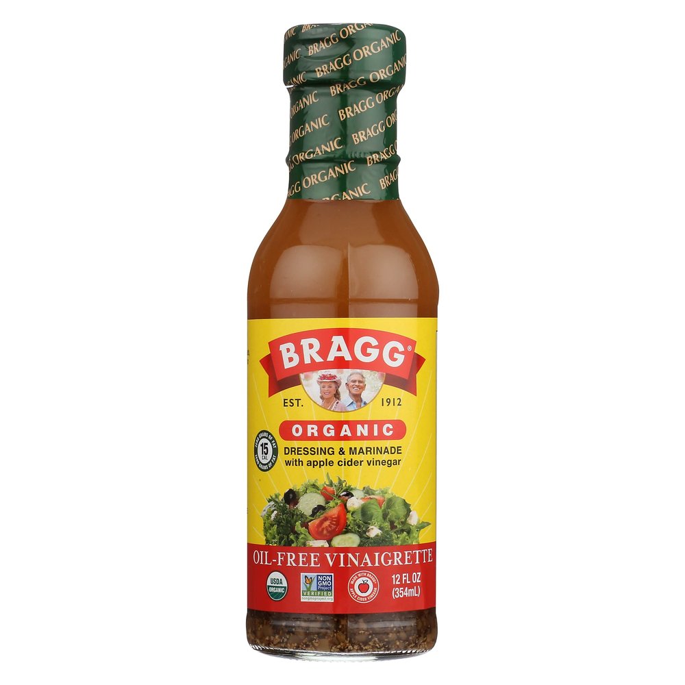 Bragg Organic Vinaigrette Dressing & Marinade with Apple Cider Vinegar, 12 Fluid Ounce (Pack of 6)