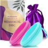 Ecoblossom Reusable Menstrual Disc - Menstrual Cup - Soft Period Disc for Women Designed with Flexible, Medical-Grade Silicone Period Cup (Regular, Rose & Teal) view 1