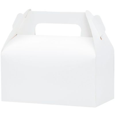 UnicoPak 30 Pack Party Favor Boxes Treat Boxes, White Gable Gift Boxes for Party Favors Goodies Cookies Treats Candies Meals Lunch, 6.5x3.5x3.5 Inches