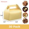 UnicoPak 30 Pack Gold Gable Treat Boxes, Party Favor Boxes, Gift Boxes for Kids, for Snacks, Candy, Toys, Birthday Party, Wedding, Halloween, Christmas  6.5x3.5x3.5 Inches view 2