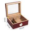 Somduy Cigar Humidor for 30-50 Cigars with Humidifier and Hygrometer,Desktop Cedar Wood Cigar Box Storage Case with Divider, Glass Top, Gift for Men,Reddish Brown view 3