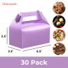 UnicoPak 30 Pack Purple Party Favor Bag Boxes, Gable Gift Boxes for Treats Goodies Cookies Candies, Ideal for Purple Party Favors, Theme Birthday Party, Valentine's Day, 6.5x3.5x3.5 Inches view 2