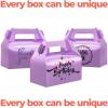 UnicoPak 30 Pack Purple Party Favor Bag Boxes, Gable Gift Boxes for Treats Goodies Cookies Candies, Ideal for Purple Party Favors, Theme Birthday Party, Valentine's Day, 6.5x3.5x3.5 Inches view 3