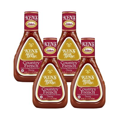 Ken's Steak House Country French Honey Dressing, 16OZ (16 Fl Oz (Pack of 4))