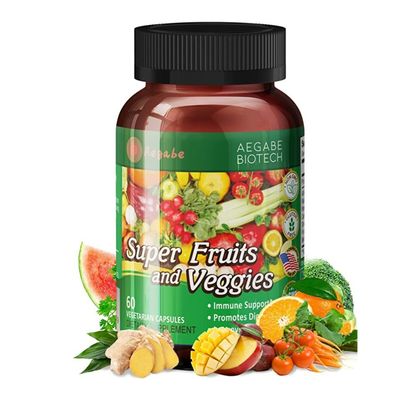 aegabe Super Fruits and Veggies Supplement,36 Fresh Veggies & Fruits,Balance of Nature Daily Nutritional Supplement for Digestive Health & Constipation Relief,60-Day Supply,Made in USA