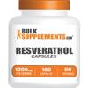 BulkSupplements.com Resveratrol Capsules - Resveratrol Supplement, Antioxidants Supplement, Resveratrol 1000mg - Gluten Free, 2 Capsules per Serving, 180 Count (Pack of 1) view 1