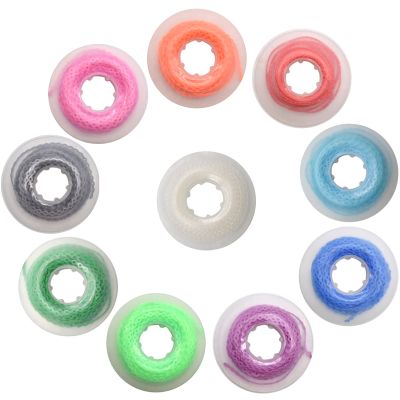 Angzhili 10 Pcs Dental Orthodontic Elastic Chain Power Chains for Brace,15ft/Roll (Long, Multi-colors)