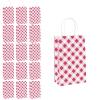 ECOHOLA Magenta Gingham Paper Bags, 16 Pieces Fuchsia Plaid Bags Goodie Bags Party Paper Bags with Handles, 9x5.5x3.2 Inches view 1