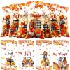 200 Pieces Thanksgiving Treat Bags Fall Cellophane Favor Bags Autumn Plaid Treat Bags Maple Leaves Pumpkin Fall Candy Bags with Twist Ties for Thanksgiving Fall Autumn Party Supplies view 1