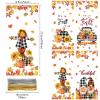 200 Pieces Thanksgiving Treat Bags Fall Cellophane Favor Bags Autumn Plaid Treat Bags Maple Leaves Pumpkin Fall Candy Bags with Twist Ties for Thanksgiving Fall Autumn Party Supplies view 2