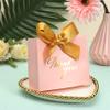 SWANGSA 50 Pack Pink Party Favor Bags Boxes with Gold Bow Ribbon, 4.5x1.8x3.9 Inches, Wedding, Birthday, Baby Shower Party Bridesmaid Valentine's Day view 2
