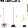 XXFLOWER Broom and Dustpan Set with Long Handle, Light Weight Stainless Steel Poles Stand Upright Dustpans with Broom Combo for Home Kitchen Office Pet Dog Hair, Brown & Beige Color, 1-Pack view 2