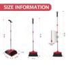 XXFLOWER Broom and Dustpan Set with Long Handle, Light Weight Stainless Steel Poles Stand Upright Dustpans with Broom Combo for Home Kitchen Office Pet Dog Hair, Black & Red Color, 1-Pack view 2