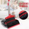 XXFLOWER Broom and Dustpan Set with Long Handle, Light Weight Stainless Steel Poles Stand Upright Dustpans with Broom Combo for Home Kitchen Office Pet Dog Hair, Black & Red Color, 1-Pack view 3