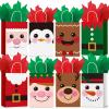 24 Pcs Christmas Gift Bags with Tissue Paper, Merry Christmas Xmas Kraft Paper Goodie Bags with Handles Bulk for Christmas Gift Wrapping Holiday Party Supplies (Cute, Small) view 1