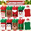 24 Pcs Christmas Gift Bags with Tissue Paper, Merry Christmas Xmas Kraft Paper Goodie Bags with Handles Bulk for Christmas Gift Wrapping Holiday Party Supplies (Cute, Small) view 2