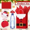 24 Pcs Christmas Gift Bags with Tissue Paper, Merry Christmas Xmas Kraft Paper Goodie Bags with Handles Bulk for Christmas Gift Wrapping Holiday Party Supplies (Cute, Small) view 3