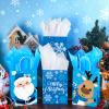 24 Pcs Merry Christmas Kraft Paper Goodie Bags with Handles - Bulk Wrapping with Tissue Paper - Snowman, Small view 2