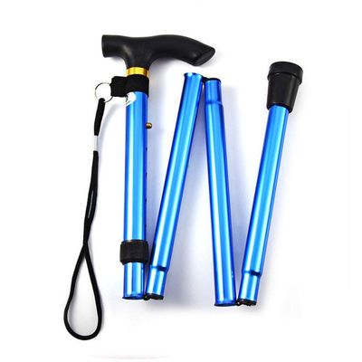 Lightweight Adjustable Walking Cane for Man/Woman 5-Level Height Adjustable Walking Stick | Comfortable T-Handle Portable Walking Stick Folding Cane - Blue