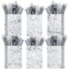 24 Pcs Bags with Tissue Paper, Merry Christmas Xmas Kraft Paper Goodie Bags with Handles - Bulk for Gift Wrapping, Holiday Party Supplies (Silver Snowflake, Small) view 1