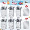 24 Pcs Bags with Tissue Paper, Merry Christmas Xmas Kraft Paper Goodie Bags with Handles - Bulk for Gift Wrapping, Holiday Party Supplies (Silver Snowflake, Small) view 3