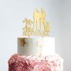 Personalized Mr And Mr Funny Cake Topper Gay Silhouette Cake Topper for Wedding with Dog Rustic Mr And Mr Cake Topper with Cat Same Sex Marriage Cake Topper (Mirror Gold Acrylic) view 4