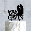 Bride And Groom Cake Topper, Mr And Mrs Wedding Cake Topper, Black Acrylic Cake Topper for Wedding, Custom Script Cake Toppers for Wedding, Cake Topper Wedding view 4