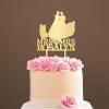 Personalized Cake Topper for Wedding Lesbian Outdoor Wedding Cake Topper with Dog Same Sex Wedding Cake Topper with Cat Gay Couple Topper (Mirror Gold Acrylic) view 1
