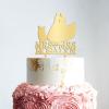 Personalized Cake Topper for Wedding Lesbian Outdoor Wedding Cake Topper with Dog Same Sex Wedding Cake Topper with Cat Gay Couple Topper (Mirror Gold Acrylic) view 4