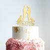Personalized Cake Topper for Wedding Stylish Gay Marriage Silhouette Wedding Cake Topper with Dog Mr And Mr Cake Topper with Cat Marriage Equality Cake Topper (Mirror Gold Acrylic) view 4