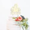 Couple Silhouette Cake Topper with Pet, Wedding Mr & Mrs Cake Topper, Wood Monogram Wedding Cake Topper Personalized, Personalized Wedding Cake Topper, Funny Cake Toppers for Wedding view 2