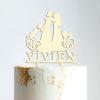 Couple Silhouette Cake Topper with Pet, Wedding Mr & Mrs Cake Topper, Wood Monogram Wedding Cake Topper Personalized, Personalized Wedding Cake Topper, Funny Cake Toppers for Wedding view 4