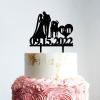 Couple Silhouette with Kids Cake Topper, Custom Mr And Mrs Wedding Cake Topper, Couple Cake Topper with Children, Black Acrylic Cake Topper, Gift for Anniversary view 2