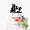 Couple Silhouette with Kids Cake Topper, Custom Mr And Mrs Wedding Cake Topper, Couple Cake Topper with Children, Black Acrylic Cake Topper, Gift for Anniversary view 3
