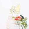 Couple Silhouette Cake Topper with Pet, Wedding Mr & Mrs Cake Topper, Wood Cake Topper for Wedding, Custom Script Cake Toppers for Wedding, Rustic Wedding Cake Topper view 2