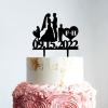 Couple Silhouette with Kids Cake Topper, Custom Mr And Mrs Wedding Cake Topper, Family Cake Topper, Black Acrylic Cake Topper, Gift for Anniversary view 2