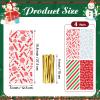 100 Christmas Cellophane Bags with Twist Ties - Plastic Snack Bags for Parties, Cookies, Candies & Gifts view 3