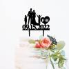 Family Wedding Cake Topper With Children, Personalized Kids Wedding Cake Topper, Family Wedding Cake Topper with Kids, Black Acrylic Cake Topper, Couple Wedding Decoration view 3
