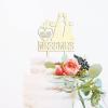 Bride And Groom Cake Topper with Pet, Mr & Mrs Wedding Cake Topper, Wood Cake Topper for Wedding, Custom Script Cake Toppers for Wedding, Rustic Wedding Cake Topper view 2